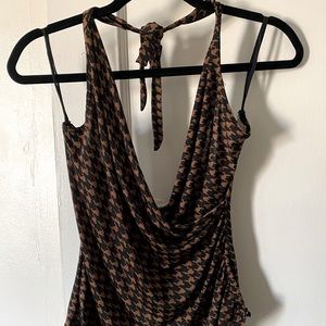 Vintage tank top adjustable tie straps